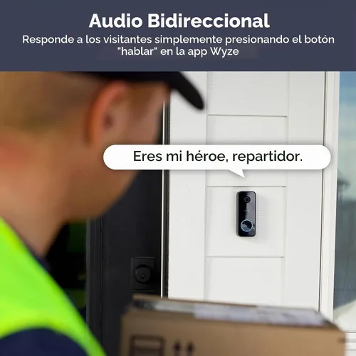 Vista 7 de WYZE Cámara de timbre con cable v2 (se requiere cableado de timbre existente), timbre de video de seguridad 2K, visión nocturna a color, audio de 2