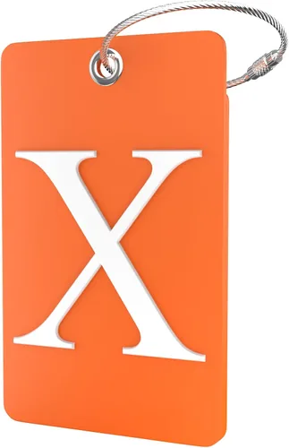 Vista 81 de Etiqueta de equipaje con inicial, totalmente flexible, con aro de acero inoxidable, letra G