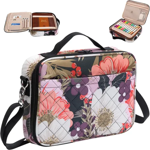 Vista 15 de Elegante funda para la Biblia de IMAGINING para mujer, funda para Biblia con asas y bolsas, gran regalo y protector de libros