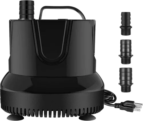 Vista 8 de Simple Deluxe 80 GPH Bomba de Agua Sumergible (300L/H, 3.6W), Bomba de Fuente Ultra Silenciosa con 2.6 pies, 2 Boquillas para Acuario, Piscina