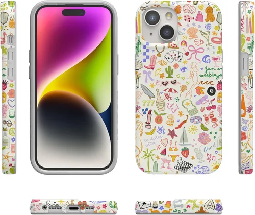 Vista 8 de Casely Funda para iPhone 15 Todas las cosas divertidas Diversión en días laborables Compatible con MagSafe Diseño clásico de carcasa