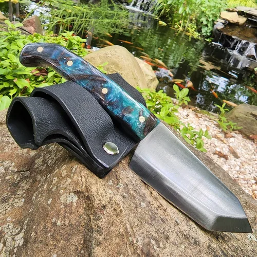 Vista 8 de Mini cuchillo de caza hecho a mano hecho en los E.E.U.U. Custom EDC Tanto resina mango cuchillo bush cuchillo Austin Blades