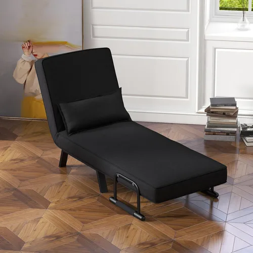 Vista 4 de HOMGX - Sofá cama convertible 4 en 1, reclinable, con respaldo de 6 posiciones ajustables, sofá cama plegable con esponja de alta elasticidad, ideal