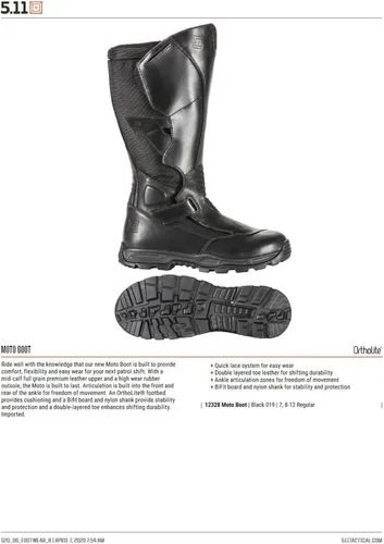 Vista 4 de 5.11 Tactical - Botas militares para hombre, de piel de doble capa, BiFit Board, estilo 12328, color negro