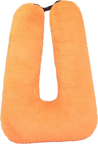 Vista 9 de Almohada de viaje para automóvil (28 x 18 pulgadas), almohada en forma de U, almohada de sueño de viaje de larga distancia para soporte de cabeza