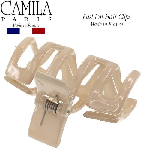 Vista 5 de Camila Paris - Pinzas para el cabello francés para mujer, cabello grueso, 2.5 pulgadas, 1 unidad (paquete de 1), beige, mariposa, agarre fuerte