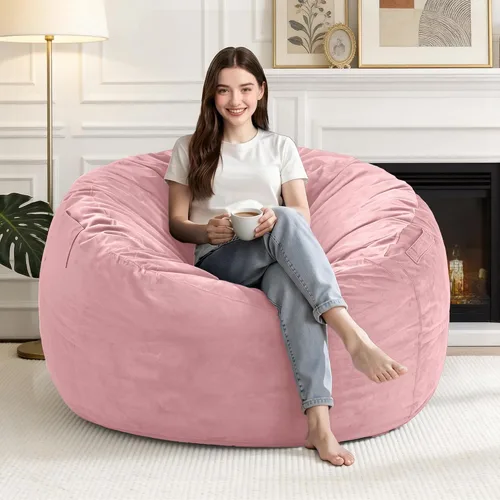 Vista 42 de Silla Puf de 2 Pies con Funda de Terciopelo Ultra Suave Sofá Puf con Espuma con Memoria Sillas Puf de Tamaño Grande Sofá Perezoso para Dormitorio