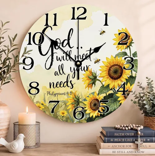 Vista 108 de Reloj con versículo bíblico con citas de Jesús, relojes de 0929Regalos Cristianos (2)