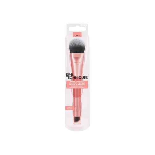 Vista 2 de Real Techniques Cover & Conceal Brocha de maquillaje de doble extremo, cobertura de base impecable, cepillo 2 en 1 que suaviza y cubre manchas e