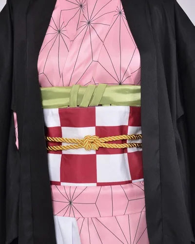 Vista 7 de miccostumes Kimono para mujer y niña, disfraz de cosplay con bambú
