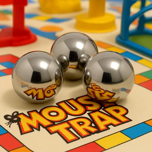 Vista 2 de 3 bolas de acero de metal de repuesto para juego de trampa para ratones