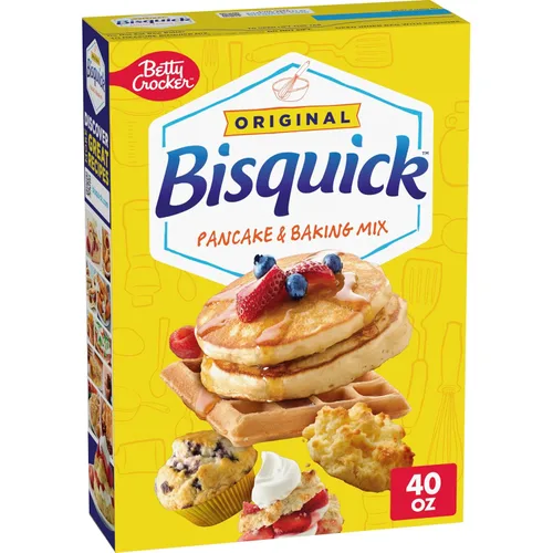 Vista 8 de Betty Crocker Bisquick - Mezcla para panqueques y hornear, original, hace alrededor de 30 panqueques, 20 onzas