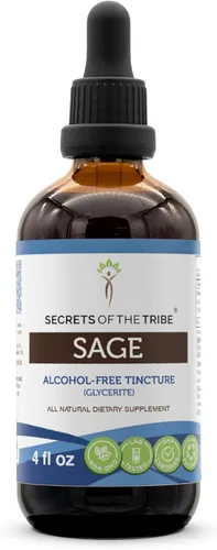 Vista 6 de Secrets of the Tribe Extracto líquido sin alcohol de salvia, salvia (Salvia officinalis) hoja seca (2 onzas líquidas)
