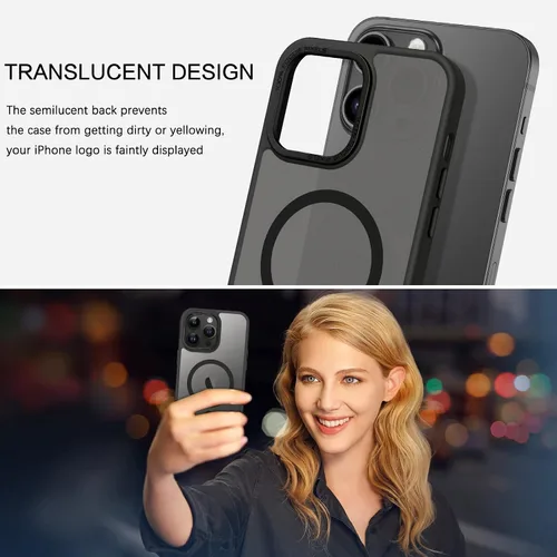 Vista 7 de BENTOBEN Funda magnética para iPhone 14 Pro [compatible con Magsafe] translúcida mate 14 Pro, delgada, a prueba de golpes, para mujeres, hombres