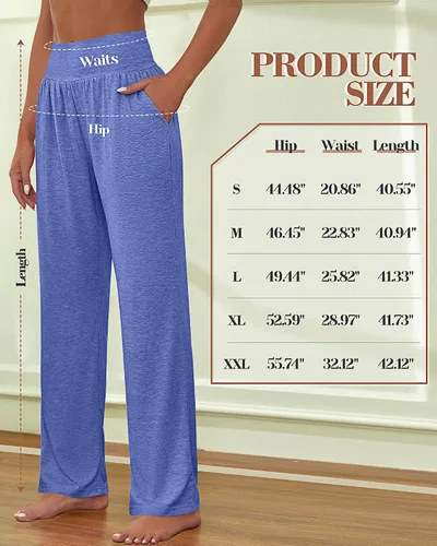 Vista 6 de Neer 3 piezas de pantalones de yoga de pierna ancha para mujer, cómodos, holgados, de cintura alta, pantalones deportivos casuales