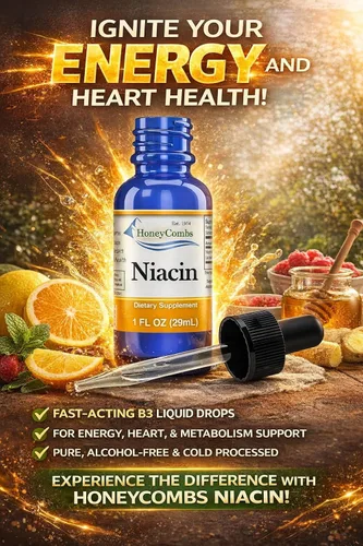 Vista 4 de HoneyCombs Vitamina B3 Niacina Líquida 500% DV Niacinamida B3 Suplemento Sublingual Complejo B Vitamina - Hecho en Estados Unidos - Niacina Vitamina