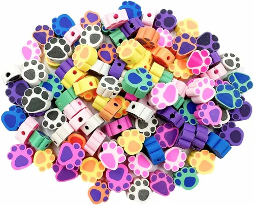 Vista 10 de 100 cuentas de arcilla polimérica hechas a mano, tréboles de la suerte, cuentas espaciadoras de arcilla polimérica para mujer, joyería de bricolaje