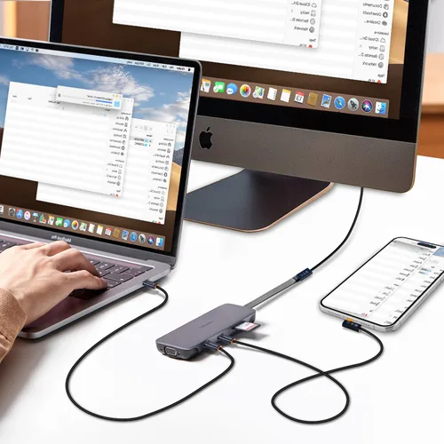 Vista 5 de Cable USB C macho a macho de 1.64 pies, compatible con Thunderbolt 4/3, USB4/3, soporta carga rápida de 240 W (48 V/5 A máximo), transferencia