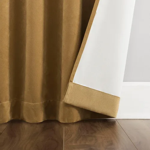 Vista 5 de Sun Zero Hampshire - Cortina térmica de terciopelo con reducción de ruido, pestañas traseras, 100% opacas, 50" x 84", dorado