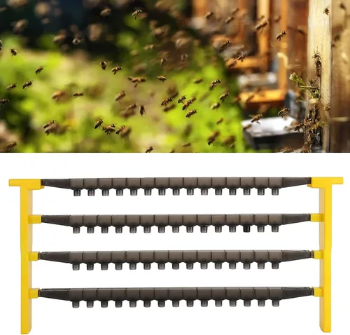 Vista 4 de 60 piezas de copas de célula de cría de reina, herramientas de apicultura de plástico, herramienta de cultivo de células con 2 lados y 4 barras
