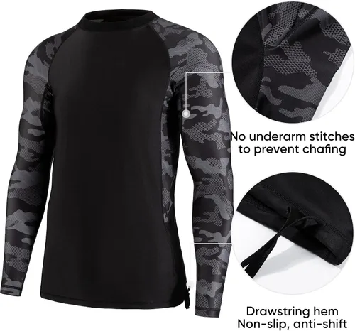 Vista 4 de MXDC SPORT Camisas de manga larga para hombre, protección solar UV UPF 50+, secado rápido, protección solar UV