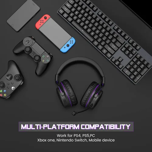 Vista 6 de EKSA E900 - Auriculares para juegos con micrófono, PS4 con micrófono desmontable con cancelación de ruido, sonido envolvente 3D, comodidad