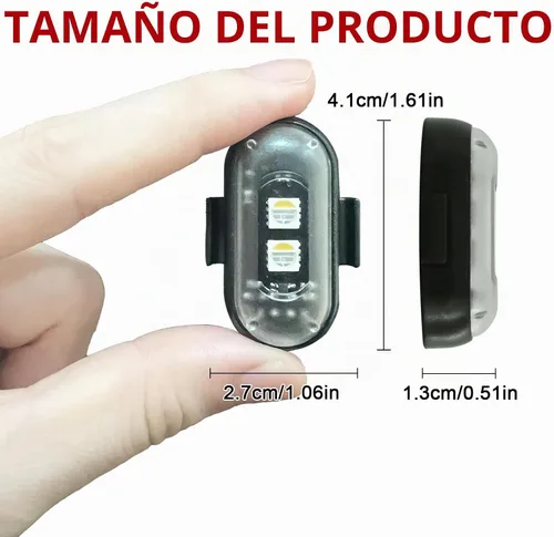 Vista 2 de Luces estroboscópicas inalámbricas con control remoto, motocicleta, coche, LED, 8 colores, anticolisión, carga USB, impermeables, luces de Paquete