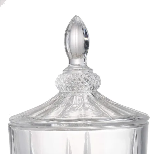 Vista 9 de Dispensador de bebidas de cristal moderno y lujoso dispensador de bebidas base y tapa fiestas, bodas, eventos, catering, 6.7 x 6.7 x 19 pulgadas