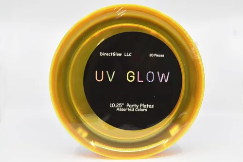 Vista 8 de DIRECTGLOW LLC Platos de fiesta reactivos Blacklight (20, 10.25 pulgadas)