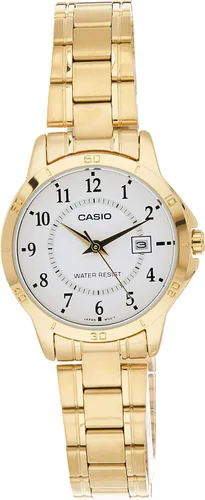 Vista 4 de Casio LTP-V004G-7B Reloj analógico de banda de acero inoxidable chapado en oro para mujer