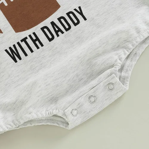 Vista 6 de Traje de otoño para bebé niño y niña en los sábados, vemos fútbol con papá de burbujas, sudadera de temporada de fútbol