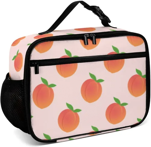 Vista 16 de Lonchera reutilizable con diseño de flores de hibisco blanco, bolsa de almuerzo aislada, lonchera para comida y alimentos, bolsa de mano