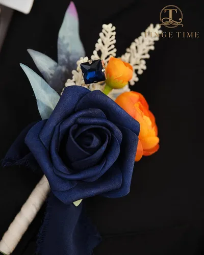 Vista 3 de TINGE TIME Boutonniere - Juego de 6 boutonniere de boda para hombre, Boutonniere para novio, novio y padrino, juego para baile de graduación, boda