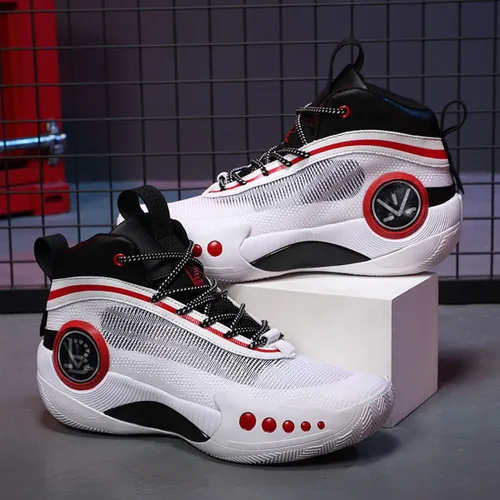 Vista 2 de Zapatos de baloncesto para hombre tenis de baloncesto de alta calidad para adolescentes tenis de baloncesto antideslizantes zapatos deportivos