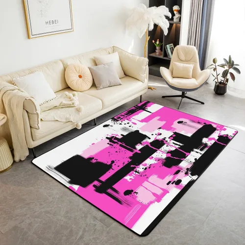 Vista 18 de Feelyou Tapete de jacquard para interiores para niños y niñas, 3 x 5, patrón floral, alfombra de sala de estar, alfombra de decoración floral ultra