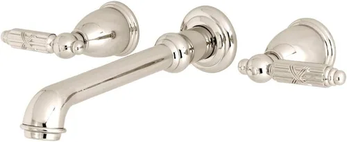 Vista 7 de Kingston Brass KS7128GL - Grifo georgiano para fregadero de pared, alcance de boquilla de 10-7/16 pulgadas, níquel cepillado