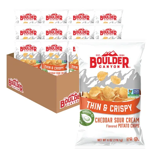 Vista 38 de Boulder Canyon Papas fritas - Hickory BBQ (1.5 oz/Caja de 55)