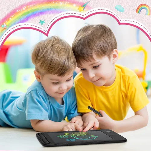 Vista 4 de Zhehao 8 tabletas de escritura LCD de 6.5 pulgadas, tablero de dibujo colorido educativo para niños de 3 a 6 años, regalos de oficina
