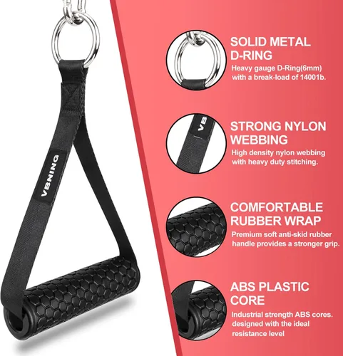 Vista 3 de Ankle Straps for Cable Machines and Exercise Handles — Replacement Fitness Equipment for Strength Trainer. Gym Attachments for Leg Extensions, Heavy