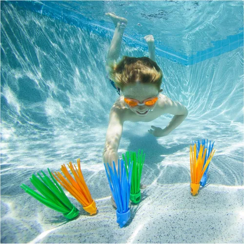 Vista 2 de SwimWays SquiDivers - Juguetes de buceo en piscina para niños, paquete de 3, juguetes de baño y suministros para fiestas en la piscina para niños