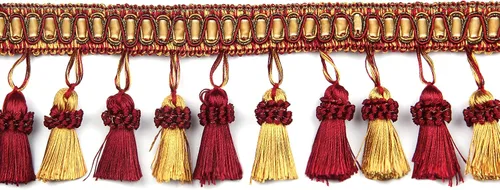 Vista 5 de Borlas de flecos de borla hechas a mano de 6.5 yardas, 3.1 in de diámetro, borlas para tejer a mano, adornos para bricolaje, decoración, mantel