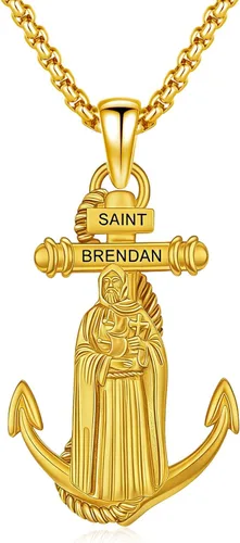 Vista 17 de 925 Sterling Silver Patron Saint Amulet Necklace for Men Women plateado