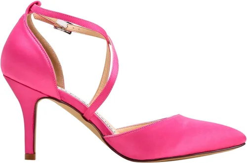 Vista 6 de ELEGANTPARK Tacones para mujer con punta cerrada con tiras puntiagudas de tacón alto de satén puntiagudo, zapatos de vestir de noche para boda