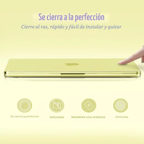 Vista 2 de MOSISO Funda compatible con MacBook Neo de 13 pulgadas, versión 2026 Citrus Clear