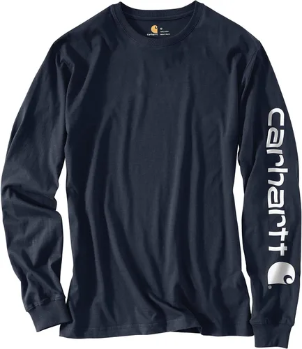 Vista 2 de Carhartt Camiseta estampada de manga larga con logotipo pesado y ajuste holgado para hombre