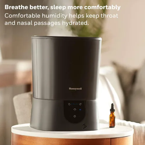 Vista 3 de Honeywell Humidificador de vapor caliente, de fácil mantenimiento, sin filtro, para habitaciones medianas, tanque de 1.5 galones – Humidistat