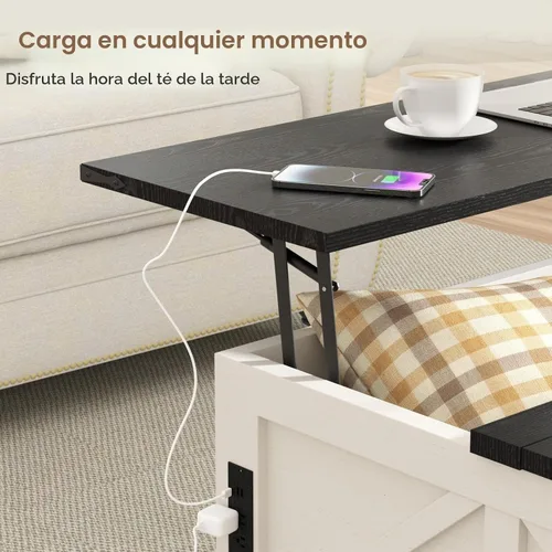 Vista 8 de Vabches Mesa de centro elevable de 35.4 pulgadas con almacenamiento, mesas de centro cuadradas