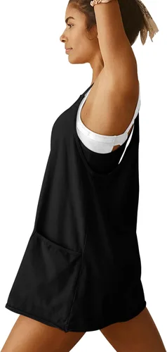 Vista 5 de Vestido atlético para mujer, minivestido de tiro caliente, pantalones cortos integrados, vestido de entrenamiento de verano, vestido de moda 2025