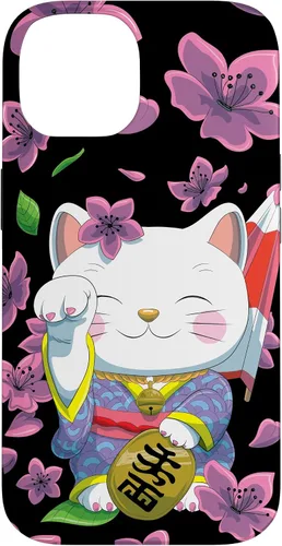 Vista 4 de Funda para iPhone 13 Pro Max Japanese Maneki Neko Lucky Cat