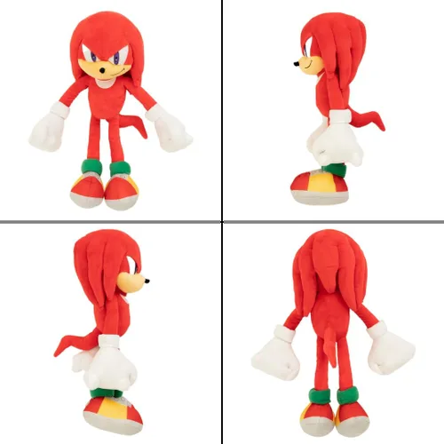 Vista 5 de Sonic The Hedgehog Anime Knuckles The Echidna - Almohada de peluche para niños, súper suave y acogedora, 18.50 pulgadas de alto, (producto oficial)